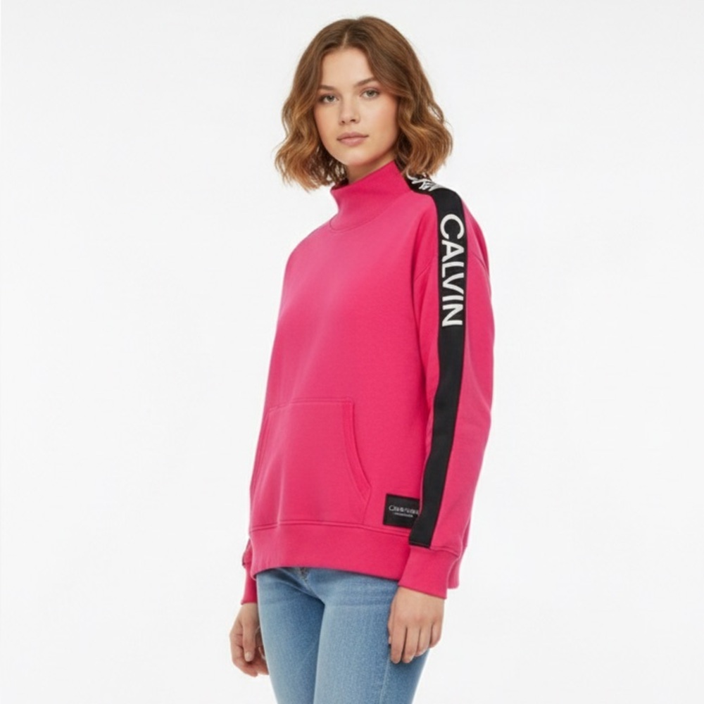 Calvin Klein Fuchsia Sweatshirt with Black Accents